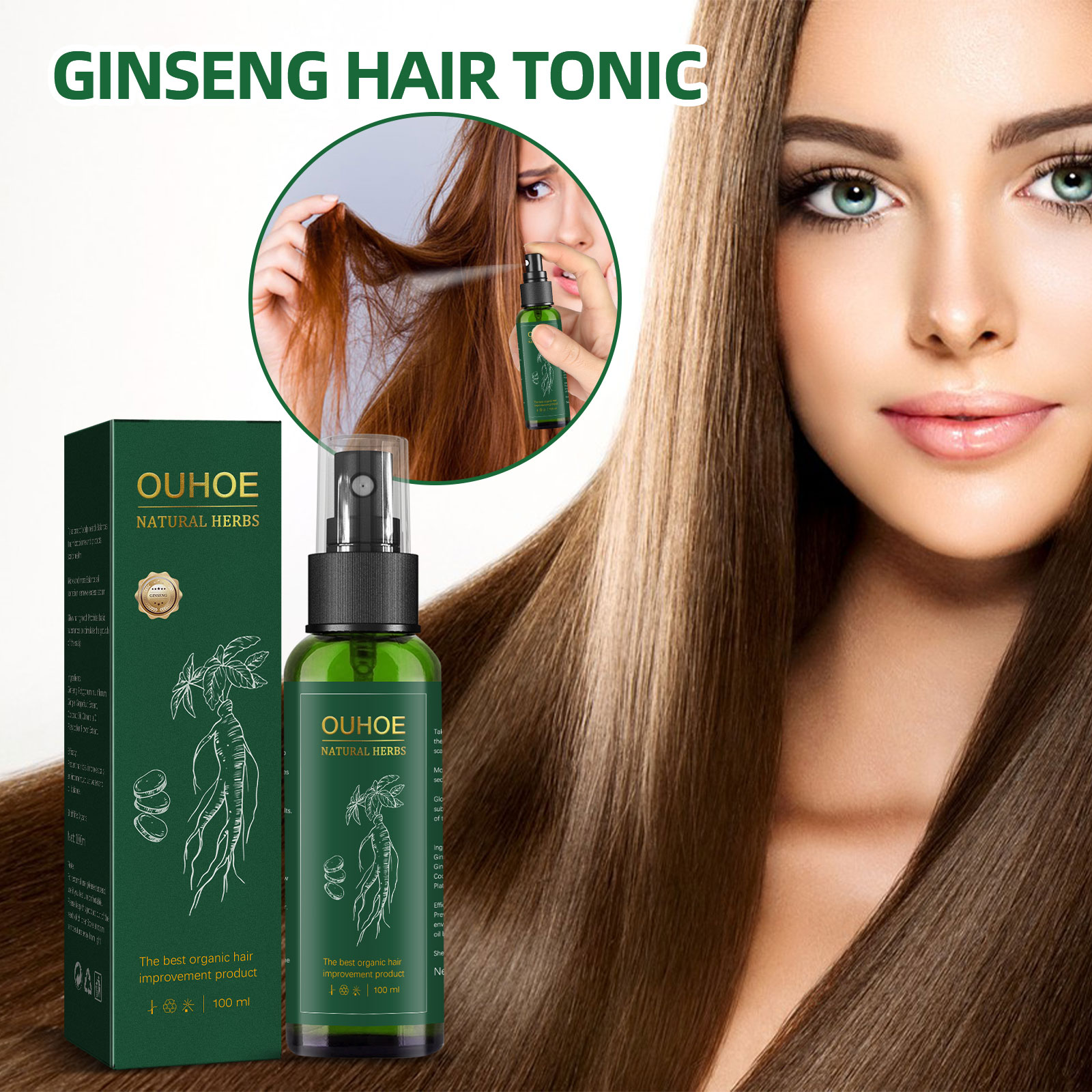 Nutrition And Fitness - Natural Herbal Ginseng Hair Care Spray